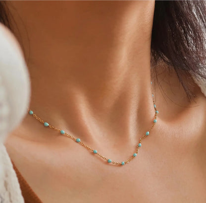 Teal Beaded Necklace