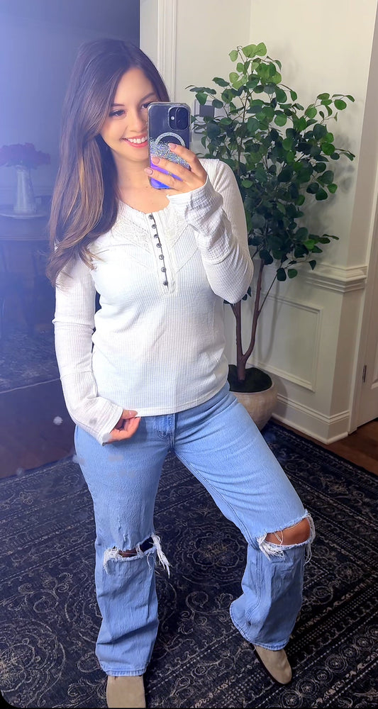 Boho Lace Top (White)