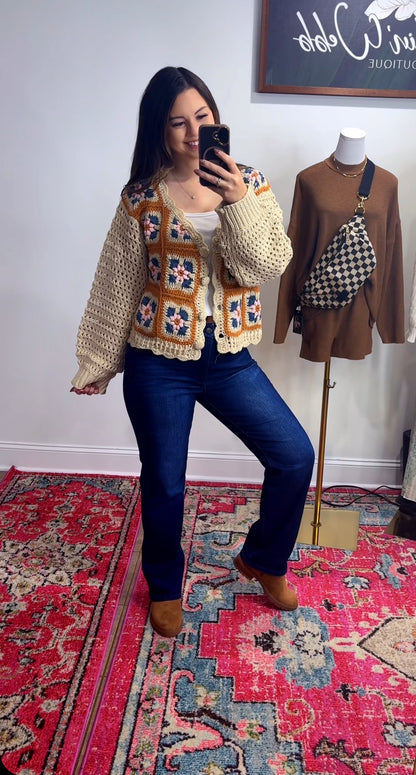 Granny Squares Crochet Cardigan