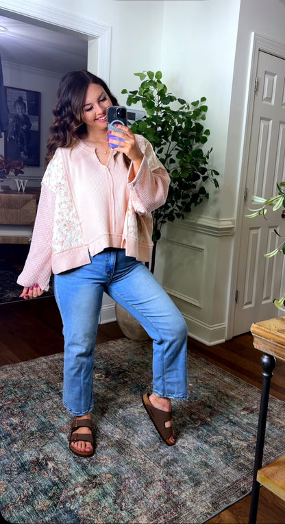 The Quilted Floral POL Top (2 Colors)