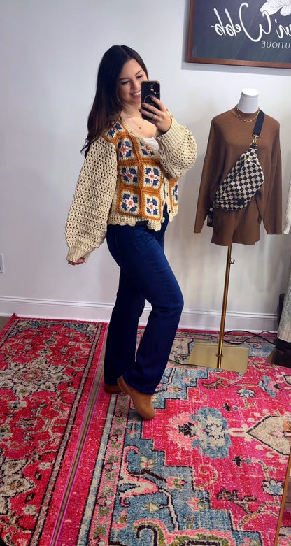 Granny Squares Crochet Cardigan