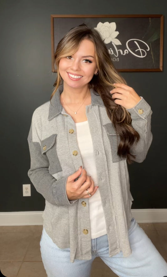 Classic Grey Button Up