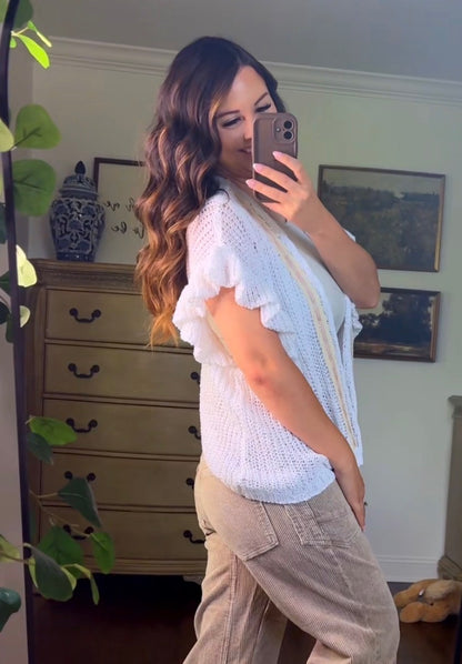 POL Cloud Nine Ruffle Cardigan