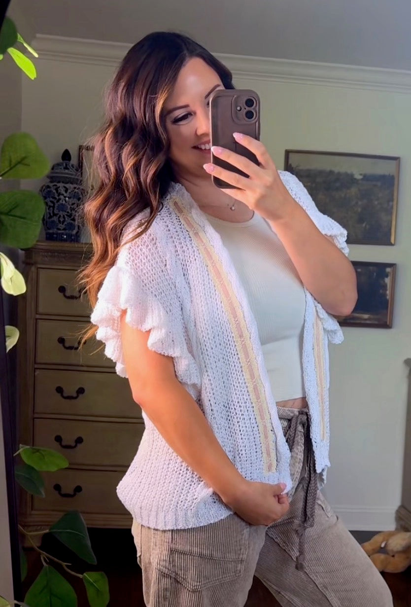 POL Cloud Nine Ruffle Cardigan