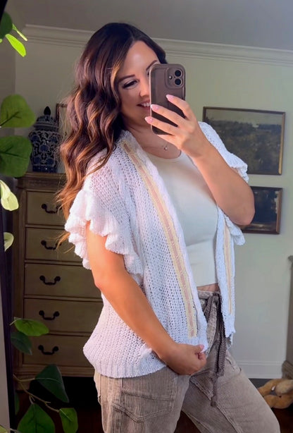 POL Cloud Nine Ruffle Cardigan