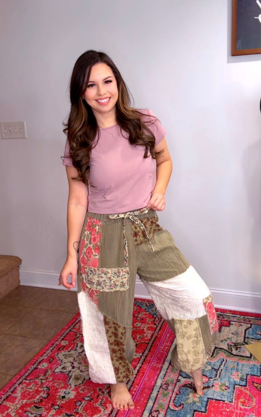 Olive Pol Patchwork Pants