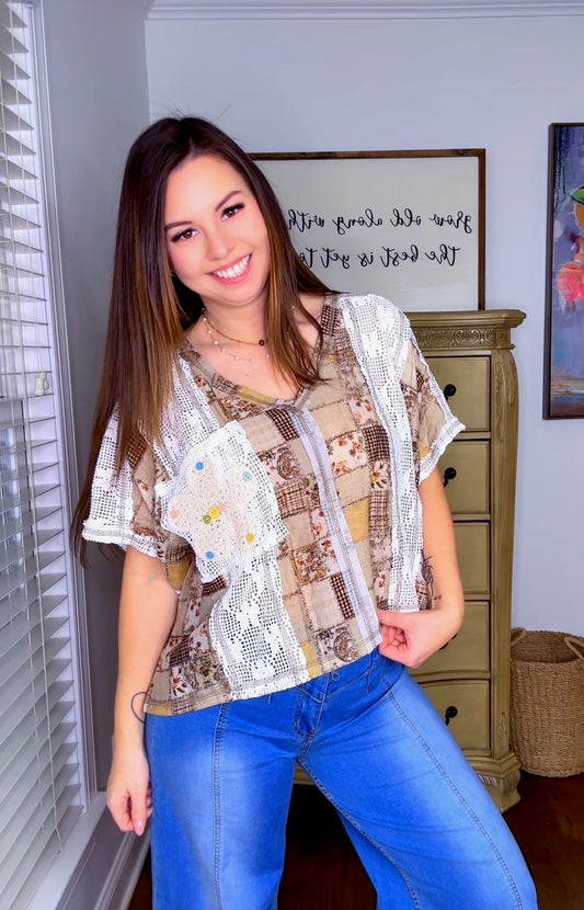 POL V-neck short sleeve top