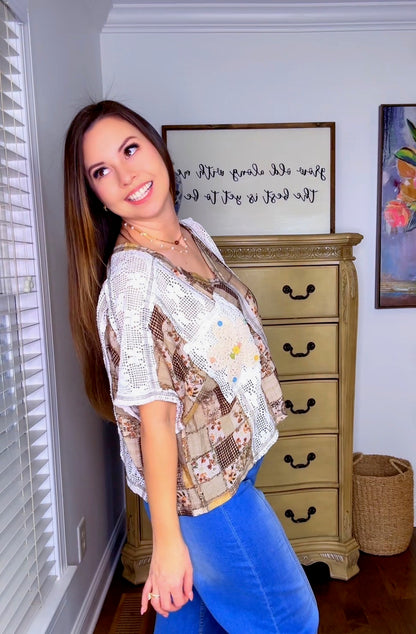 POL V-neck short sleeve top