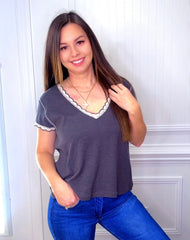 Lace Trimmed POL Top