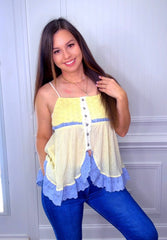 Square-Neck Sleeveless Rib Top