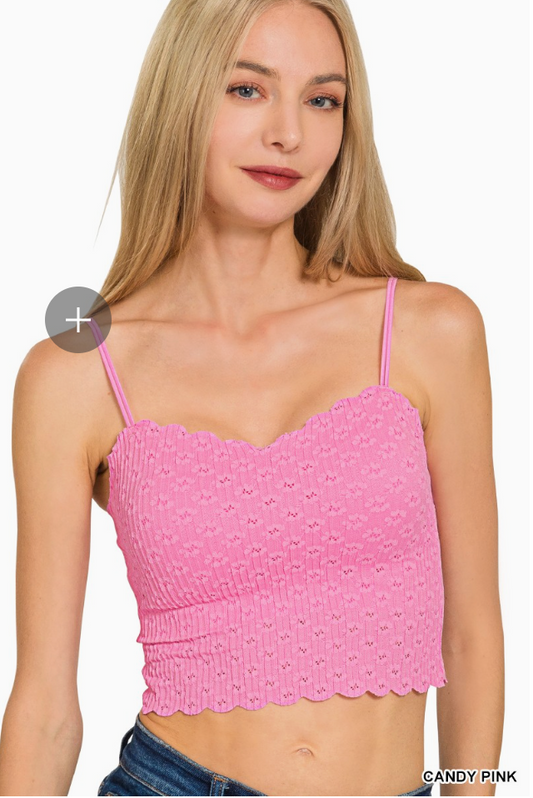 Zenana Seamless Lace Bralette With Bra Pads