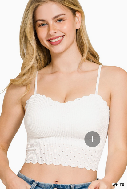 Zenana Seamless Lace Bralette With Bra Pads