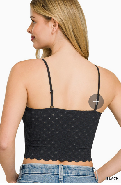 Zenana Seamless Lace Bralette With Bra Pads