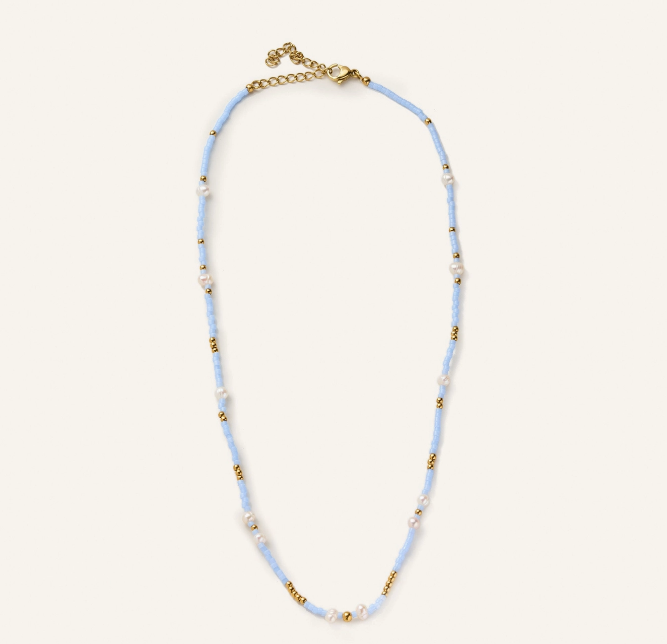 Lucid Blue Mini Beaded Necklace