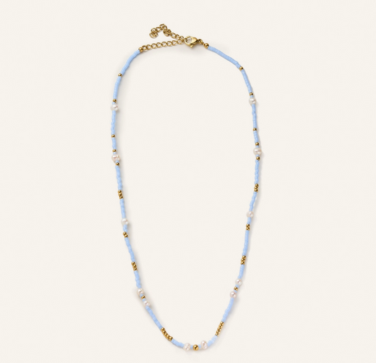 Lucid Blue Mini Beaded Necklace