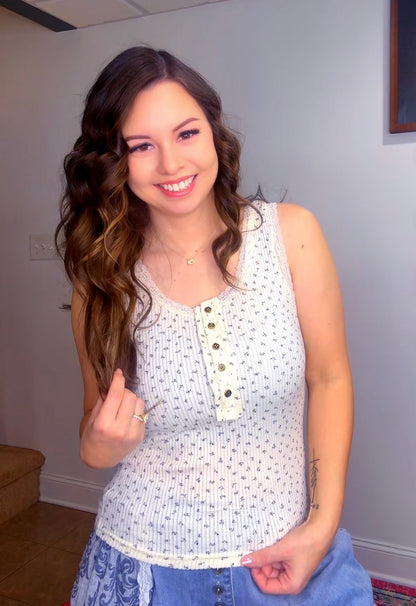 Sleeveless Knit Henley Tank (7 colors) *Final Sale* *NonRefundable*