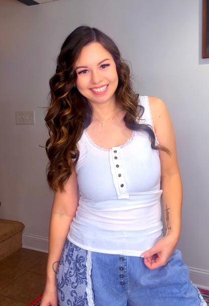 Sleeveless Knit Henley Tank (7 colors) *Final Sale* *NonRefundable*